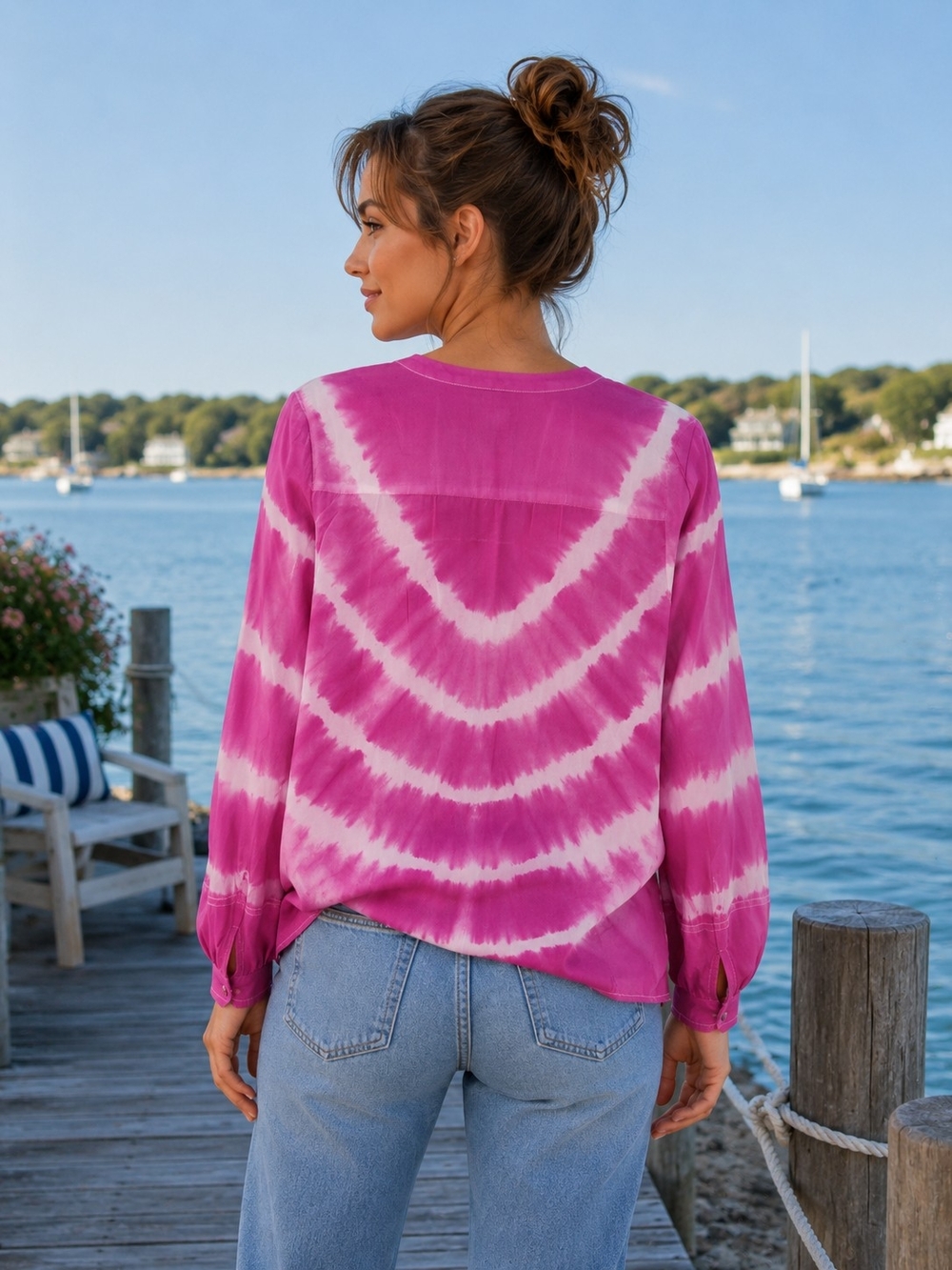 J.CREW 100% Silk Bright Pink Top - J.CREW - Picture 2 of 6